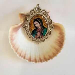 New Virgin de Guadalupe Gold Tone Pendant
